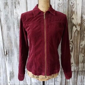 Cabi Burgundy Zip Up Long Sleeve Jacket Medium